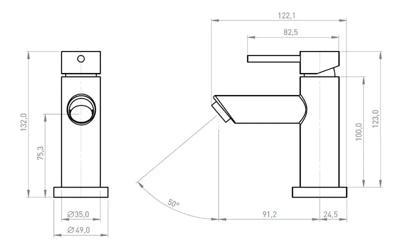 Monomando Llave Grifo Para Lavatorio Modelo Oregon Marca PMB - Imagen 5