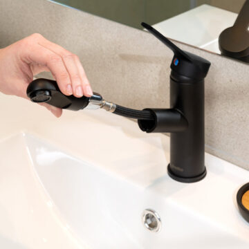 Monomando Llave Grifo Extraíble  Para Lavamanos Modelo Brescia Marca Stretto