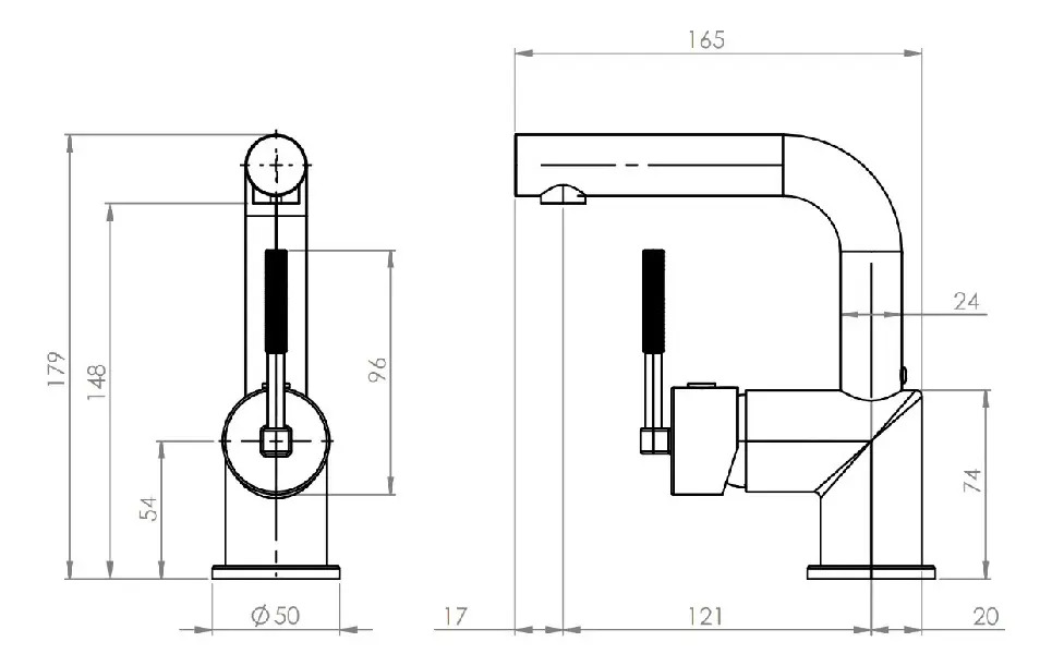 Monomando Llave Grifo Lavatorio Lavamanos Amalfi Stretto - Imagen 4