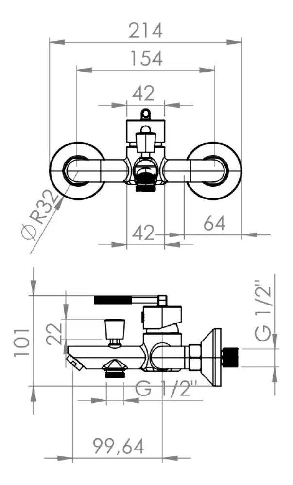 Monomando Llave Grifo Tina Ducha Modelo Amalfi Marca Stretto - Imagen 4