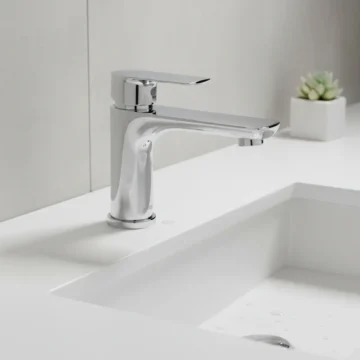 Monomando Llave Grifo Lavatorio Modelo Bruna Marca Stretto Color Negro Mate