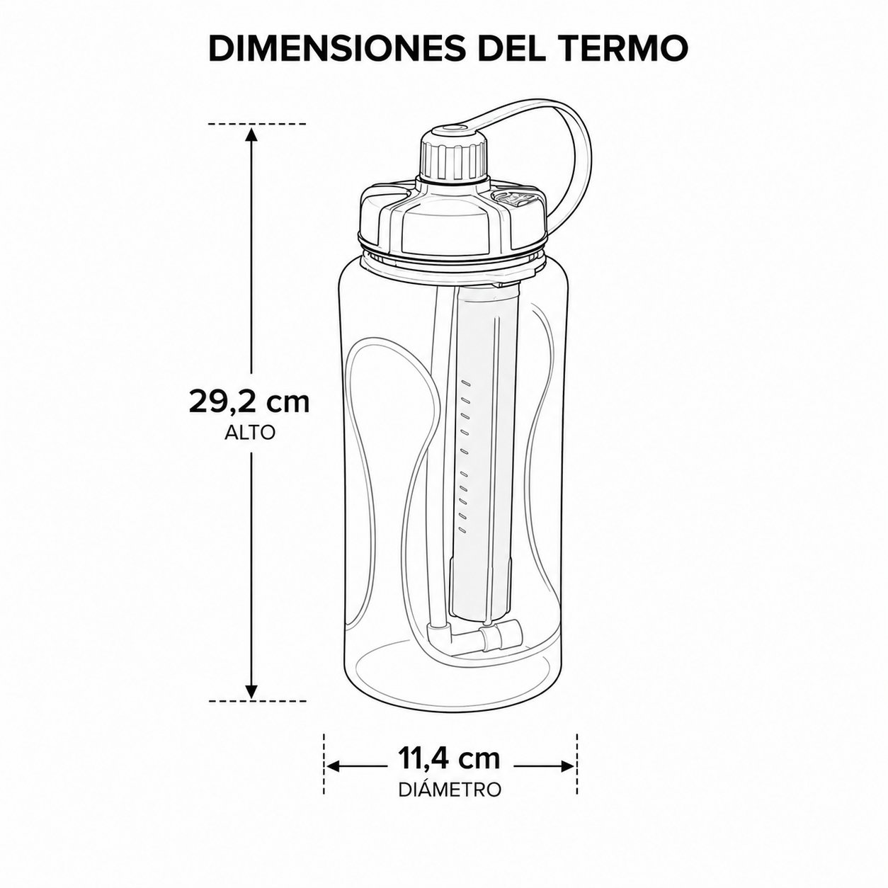 Botella Pote Contenedor De Agua Deportiva Camping Parque 2l - Imagen 6