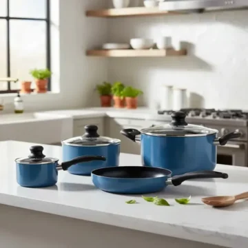 Bateria de cocina Aluminio Gourmet Atlantico Fantuzzi  7 Piezas Azul
