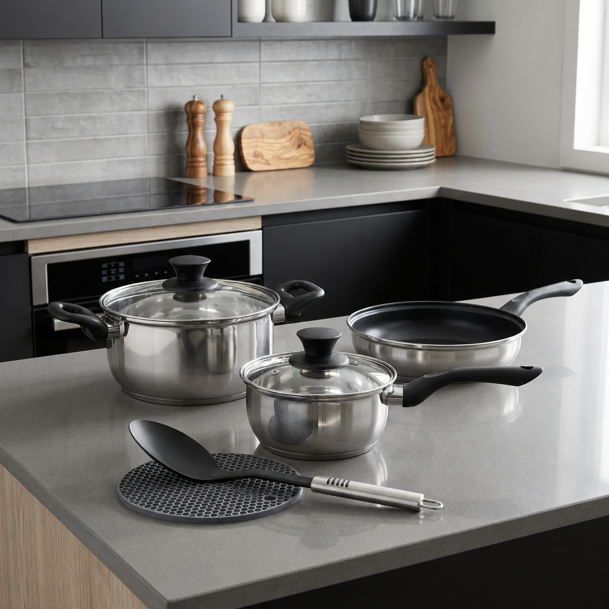 Bateria De Cocina Con Accesorios 7 Piezas Modelo Bali Marca Marmicoc