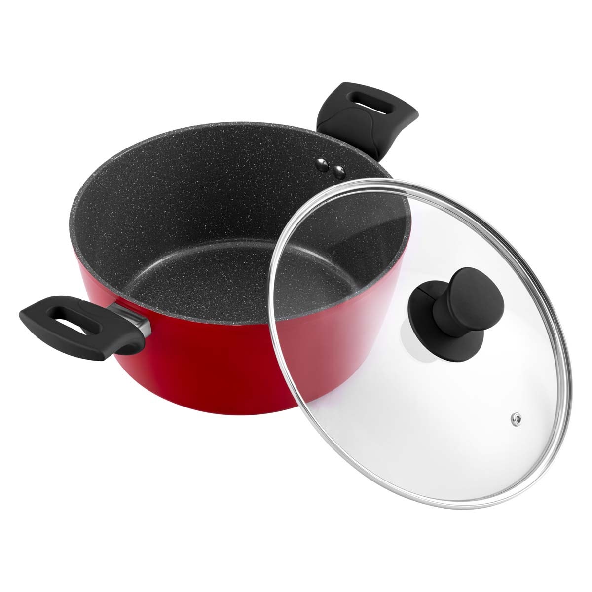 Batería de Cocina Thomas TH-MB07RN 7 Piezas Aluminio Forjado Juego Set de Ollas y Sartén Antiadherente Cerámico Apto Inducción Tapas de Vidrio Templado - Imagen 3