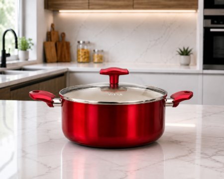 Cacerola Olla Antiadherente 24 Cm 5,4 L Aluminio Marca Vitta