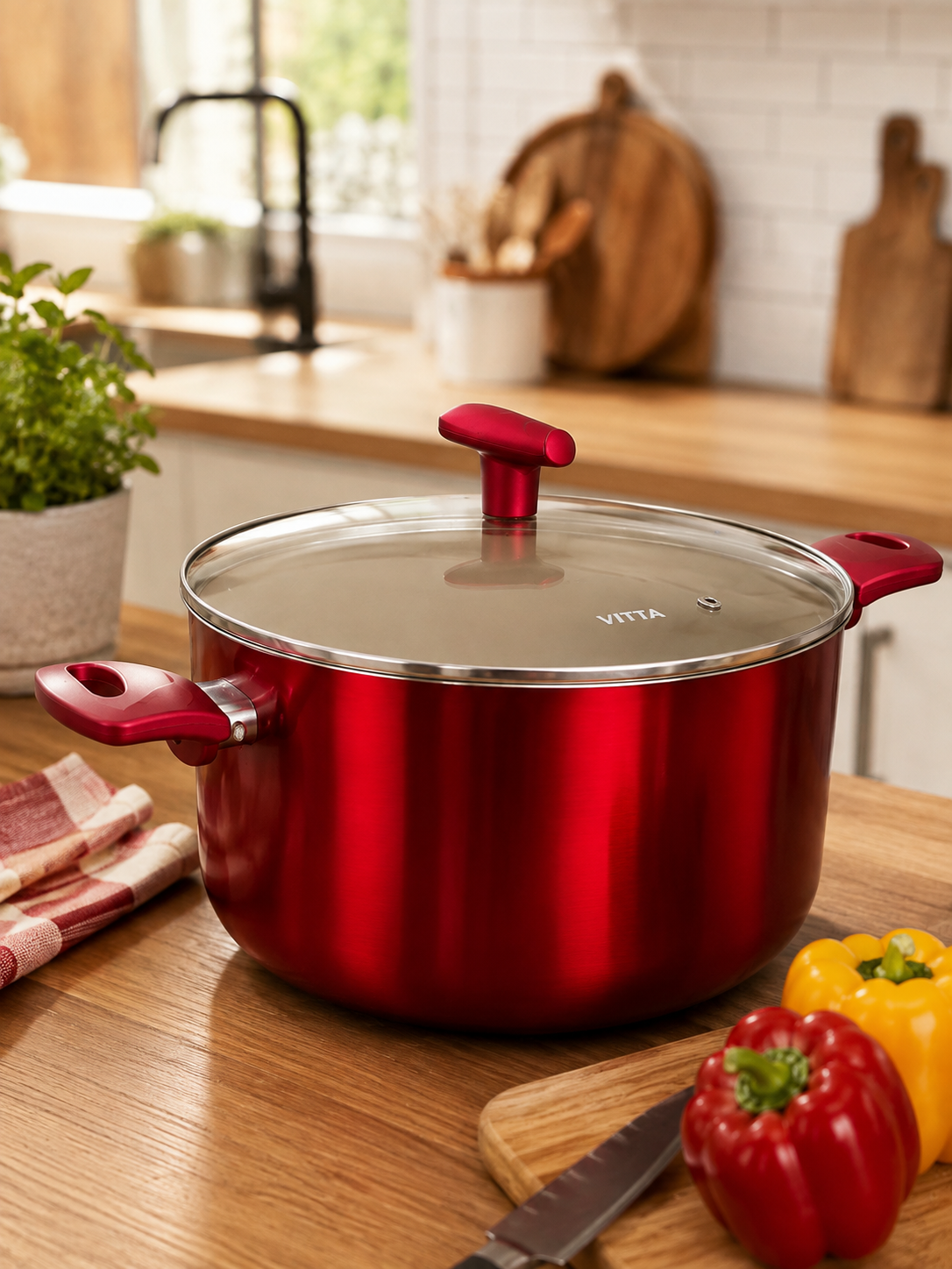 Cacerola Olla Antiadherente 30 Cm 10,5l Aluminio Rosso Vitta - Imagen 7