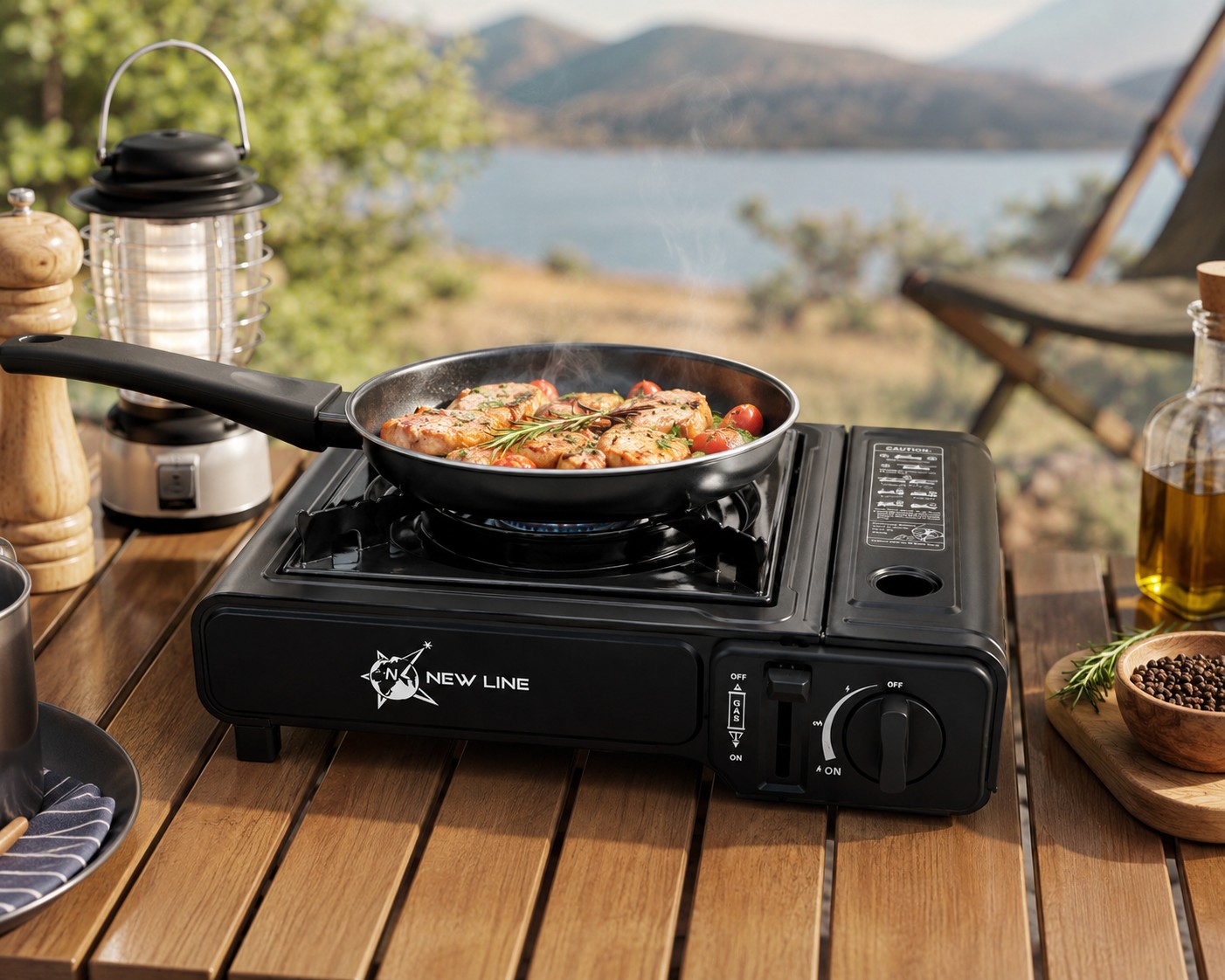 Cocina Portátil a Gas de Cartucho 1 Quemador con Maletín para Camping