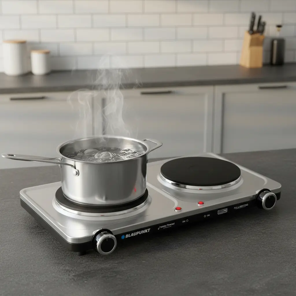 Cocinilla Encimera Alimentación Eléctrica Blaupunkt 2200w Plateado
