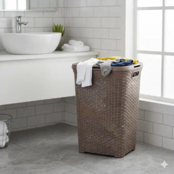 Cesto Canasto Para Ropa Ratan 60 Litros Con Tapa