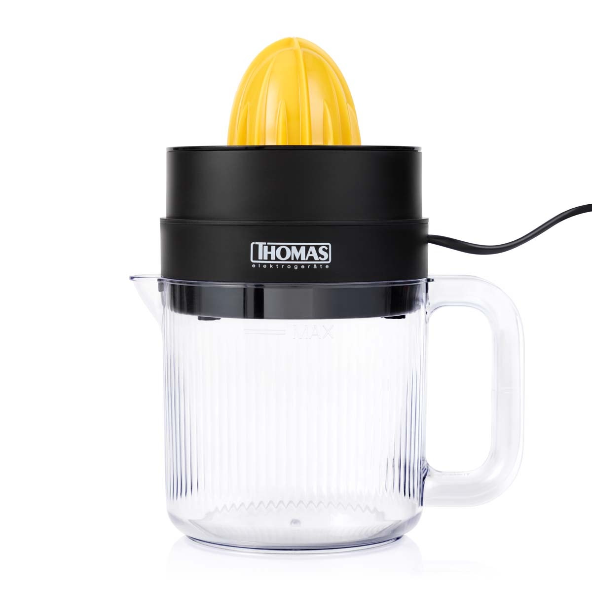 Exprimidor Eléctrico Thomas TH-1211 2 en 1 1,4 Litros 30W Exprimidor de Naranjas y Cítricos Doble Cono Rotación Bidireccional Jarro BPA Free