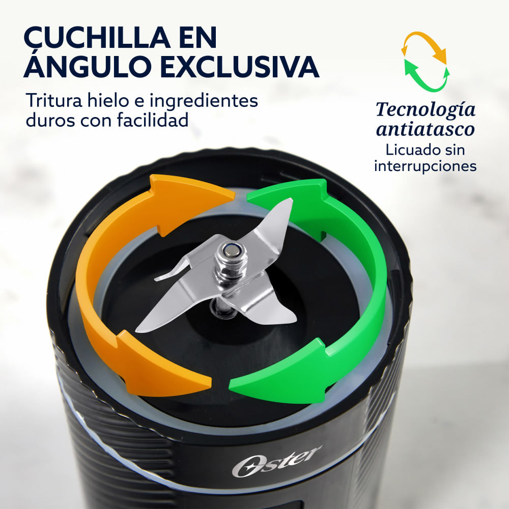 Licuadora Portátil Mini Juguera Recargable USB GoMAX 590 ml Oster Negra - Imagen 6