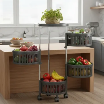 Carrito Organizador Verdulero Frutero Giratorio 4 Estantes