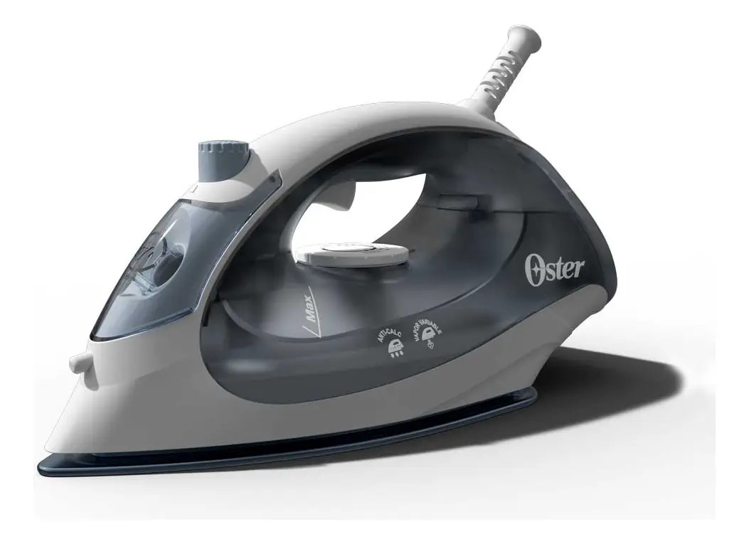 Plancha de Vapor Eléctrica Ropa Oster Compacta 1400W Suela Cerámica Azul Niebla