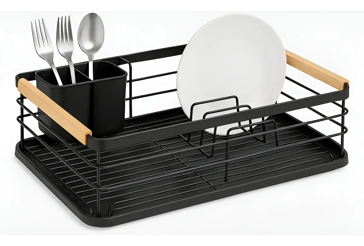 Secaplatos Escurridor Platera Acero Carbono Con Cubiertero - Imagen 2