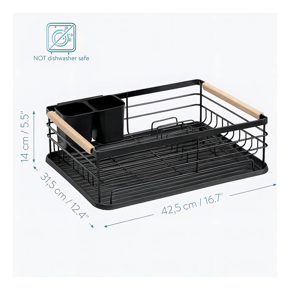 Secaplatos Escurridor Platera Acero Carbono Con Cubiertero - Imagen 8