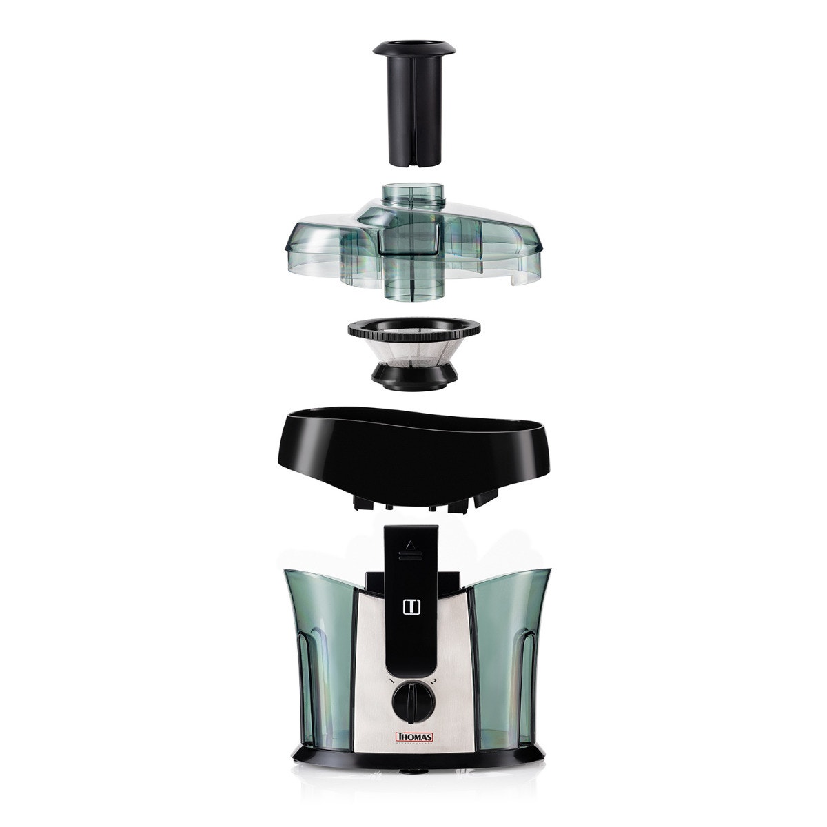 Extractor de Jugo Thomas TH-2540i 600W Juguera Extractora de Jugos Frutas y Verduras 2 Velocidades Filtro y Cuchillas de Acero Inoxidable Depósito 650 cc