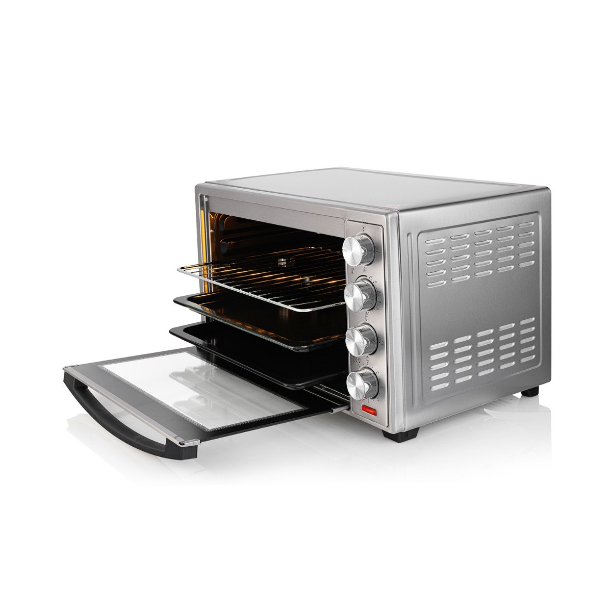 Horno Eléctrico Thomas TH-62i 60 Litros 2200W Horno de Mesa Sobremesa con Grill Convección y Spiedo Acero Inoxidable Timer 60 Minutos Doble Bandeja