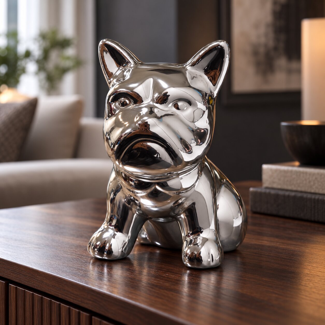 Perrito Decorativo Bulldog Francés Porcelana Figura Adorno de Repisa 12,5 cm - Imagen 3