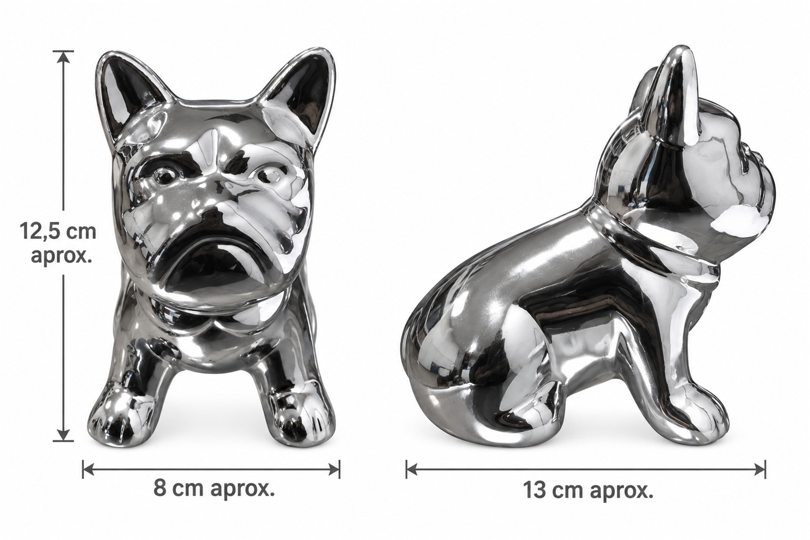 Perrito Decorativo Bulldog Francés Porcelana Figura Adorno de Repisa 12,5 cm - Imagen 8