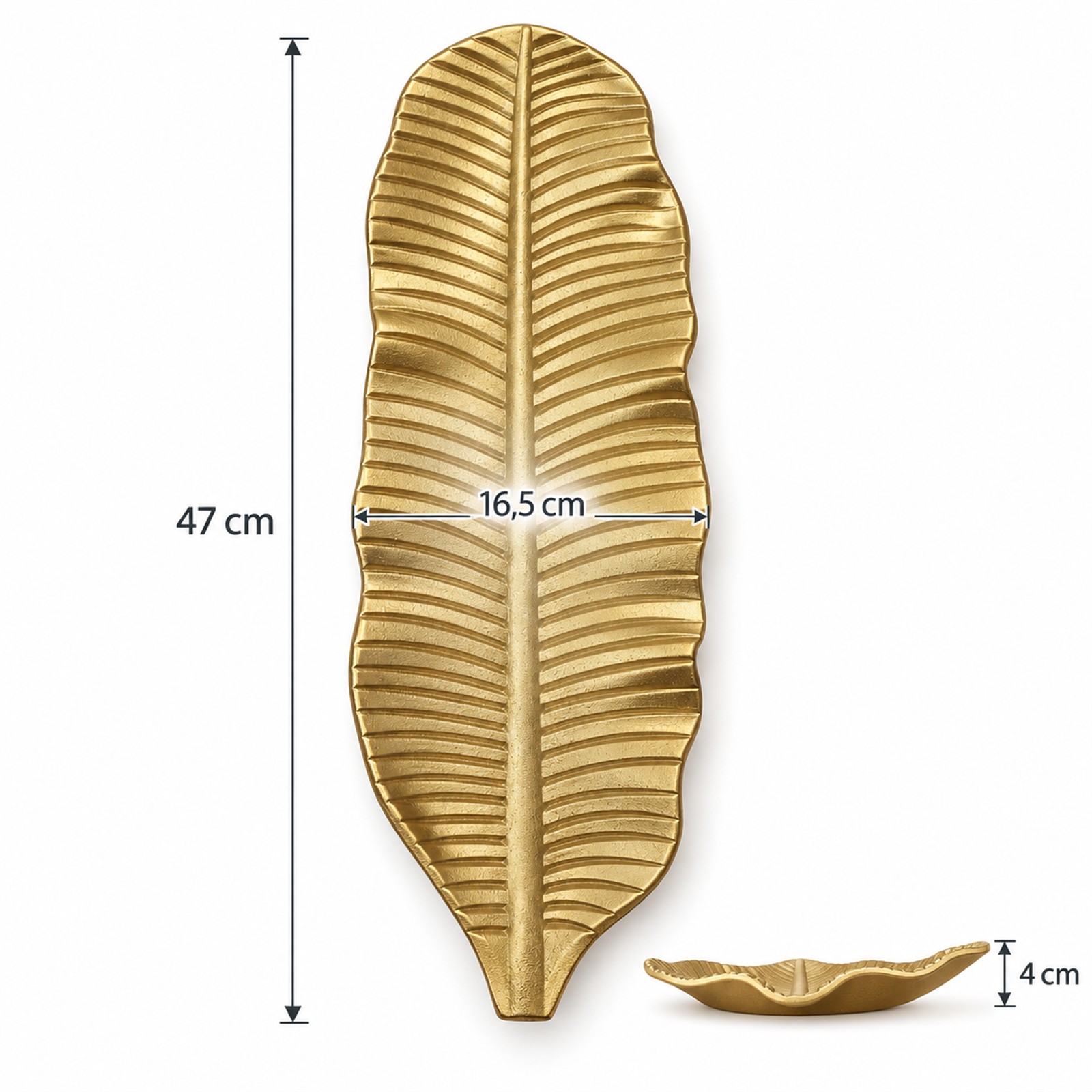 Bandeja Decorativa Hoja Alargada Estilo Moderno 47 cm - Imagen 8
