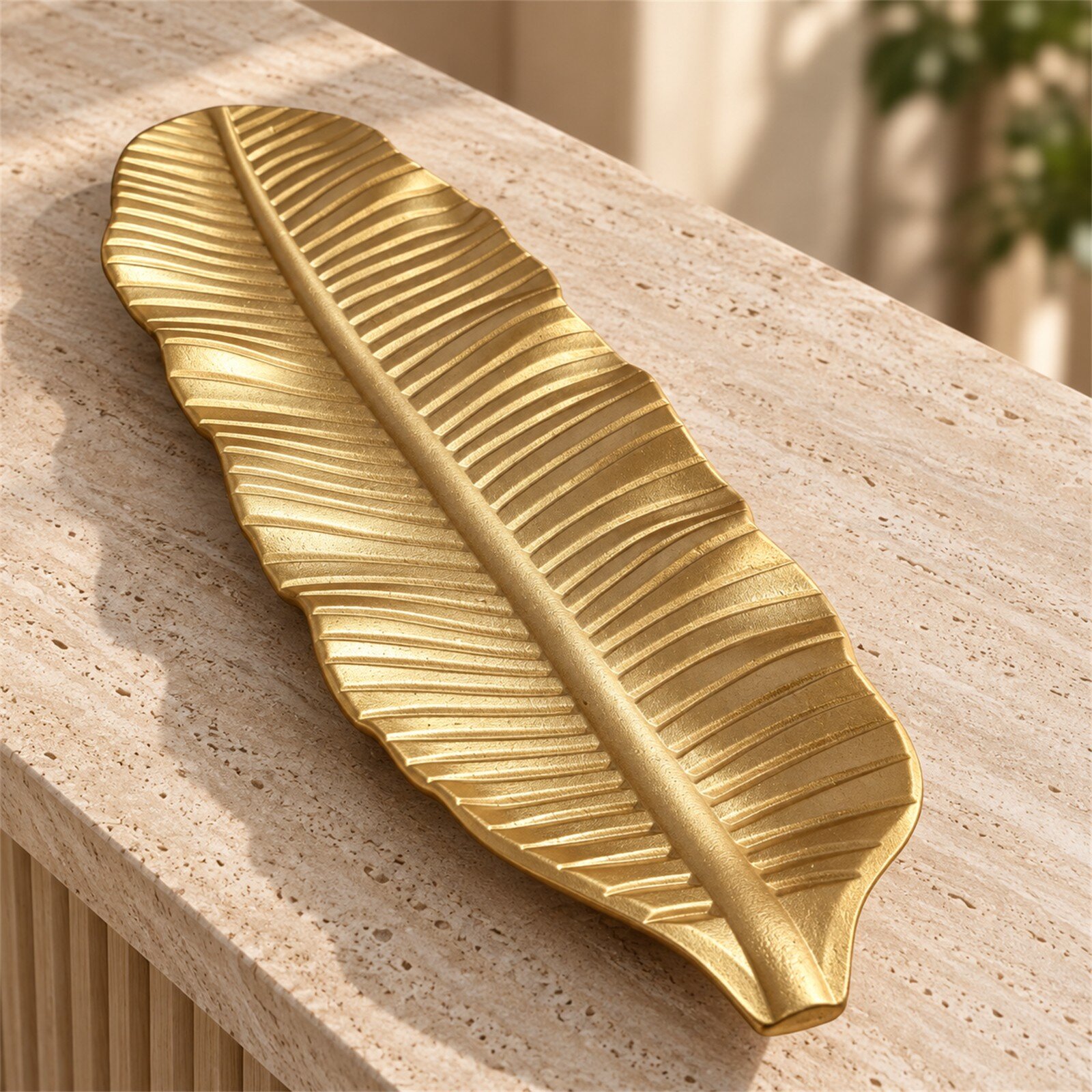 Bandeja Decorativa Hoja Alargada Estilo Moderno 47 cm - Imagen 4