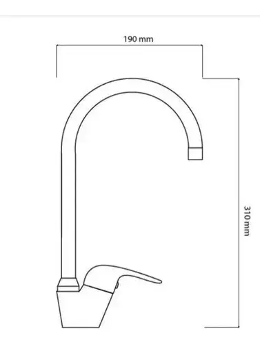Monomando Llave Grifo Lavaplatos Cocina Vertical Cuello Cisne Modelo Colomba Marca Taumm - Imagen 4