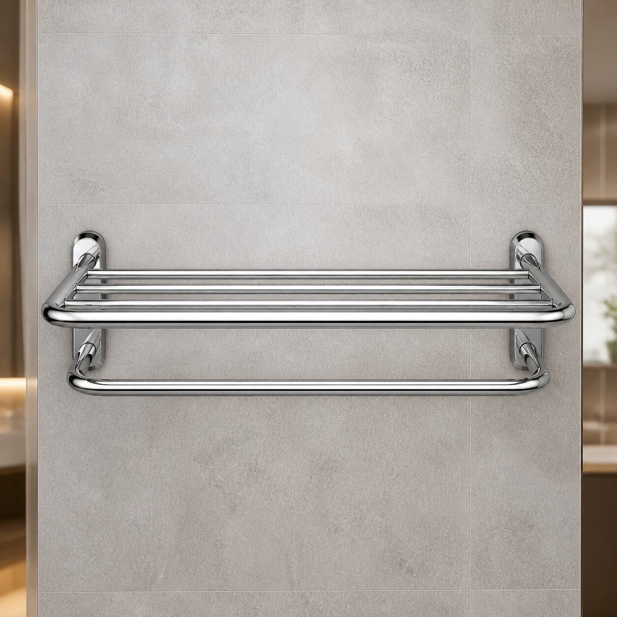 Toallero Repisa Hotelero Acero Inoxidable 60cm Baño Taumm - Imagen 4