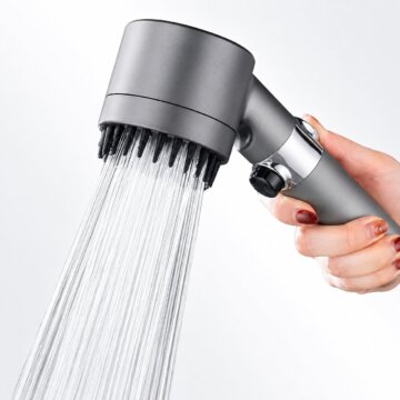 Ducha Telefono Cabezal De Ducha Turbo Con Masajeador Marca Taumm Color Grafito