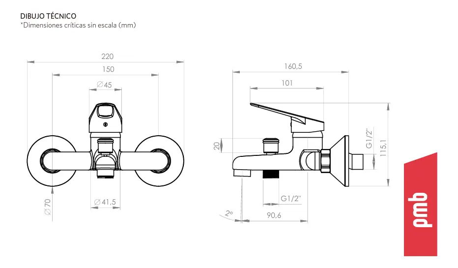 Monomando Llave Grifo Para Tinaduch Modelo Cincinnati Pmb - Imagen 4
