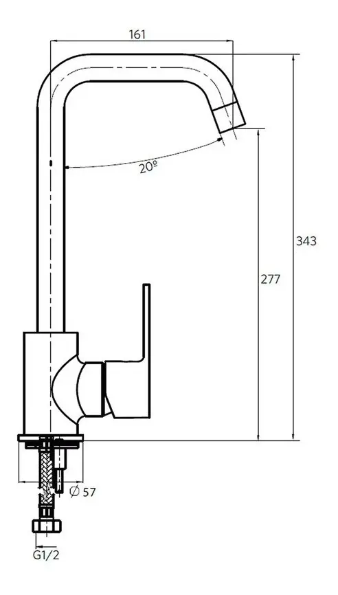 Monomando Grifo Llave Vertical Lavaplatos Fregadero Dessin - Imagen 5