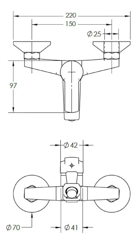 Monomando Llave Grifo Para Tina Ducha Modelo Arezzo Stretto - Imagen 5