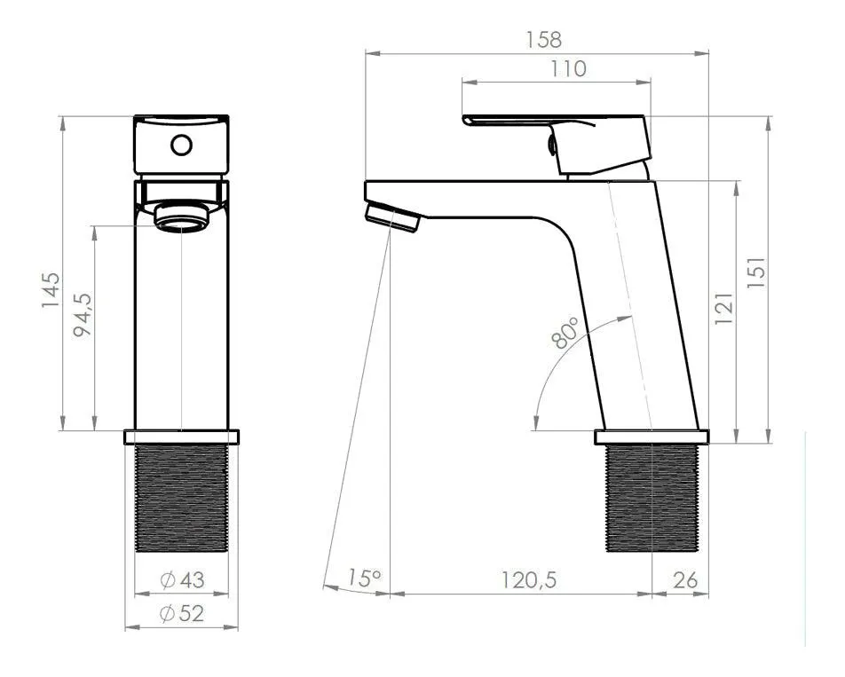 Monomando Lavatorio Llave Grifo Modelo Filippo Stretto - Imagen 7