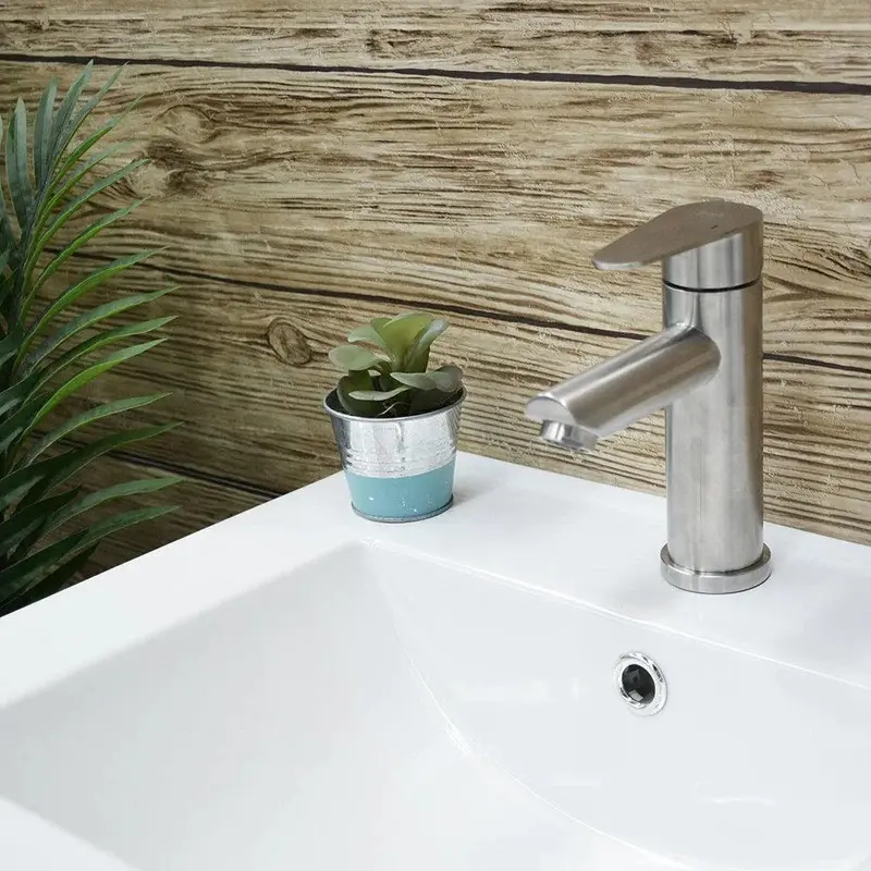 Monomando Llave Grifo Para Lavatorio Modelo Vermont Marca Pmb Color Acero Inox - Imagen 2
