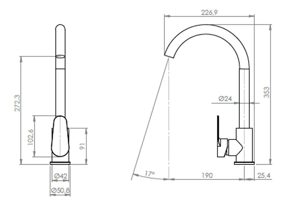 Llave Grifo Monomando Lavaplatos Vermont Acero Inox Pmb - Imagen 6