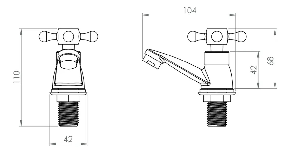 Llave Grifo Para Lavatorio Modelo Miami Cruz Marca PMB - Imagen 6