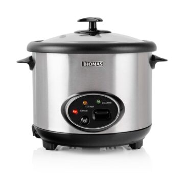 Olla Arrocera Eléctrica Thomas 1,8 Litros 700W Multiuso con Vaporera Acero Inoxidable