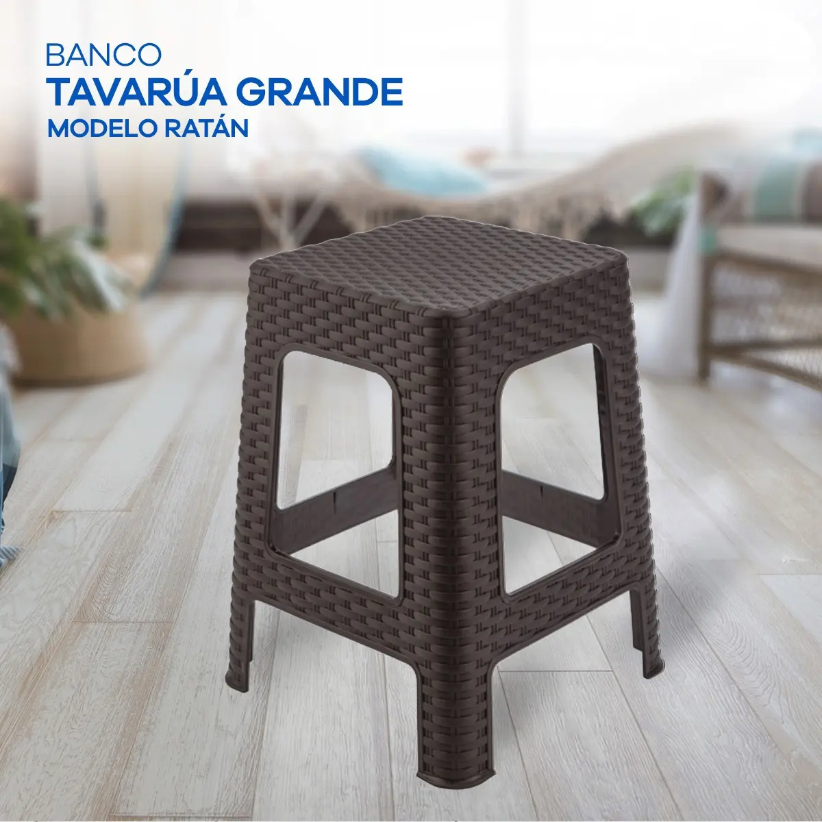 Piso Banca Banquito Taburet Asiento Banco Rattan - Imagen 2