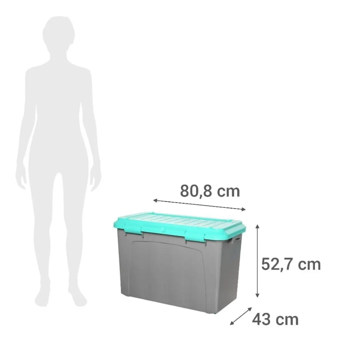 Caja Organizadora Baul Con Ruedas Almacenamiento 123 Lts - Imagen 7