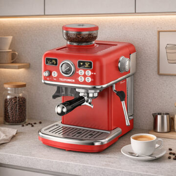 Cafetera Espresso con Molinillo 21 Bares con Kit Barista Modelo Parma Marca Telefunken