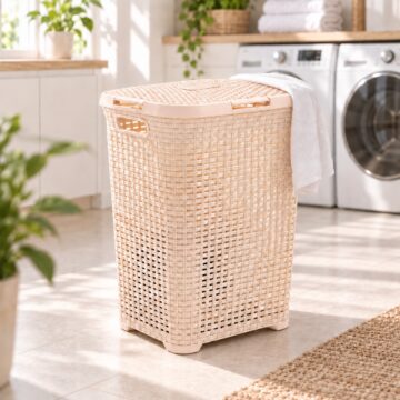 Cesto Canasto Para Ropa Ratan 60 Litros Con Tapa Marca Mp