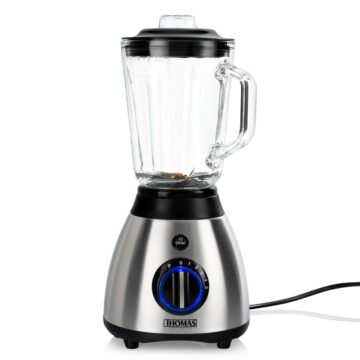 Licuadora Juguera Thomas 800W Jarro de Vidrio 1,5 Litros 5 Velocidades Pica Hielo Gris