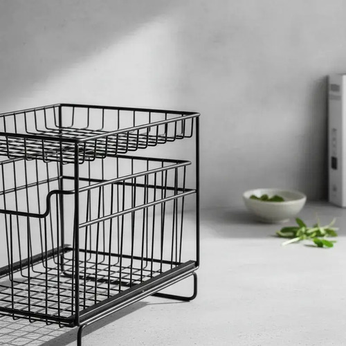 Canasto Organizador Multiusos Con Riel Cocina/baño/living - Imagen 3