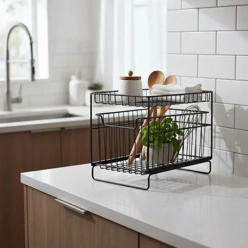 Canasto Organizador Multiusos Con Riel Cocina/baño/living - Imagen 4