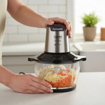 Procesador De Alimentos Turboblade 500  Telefunken  Base Vidrio 600W 1.5L
