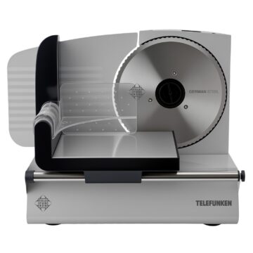 Cortadora de Fiambre Eléctrica Telefunken 200W Cuchilla 19 cm Acero Inoxidable Rebanadora Gris