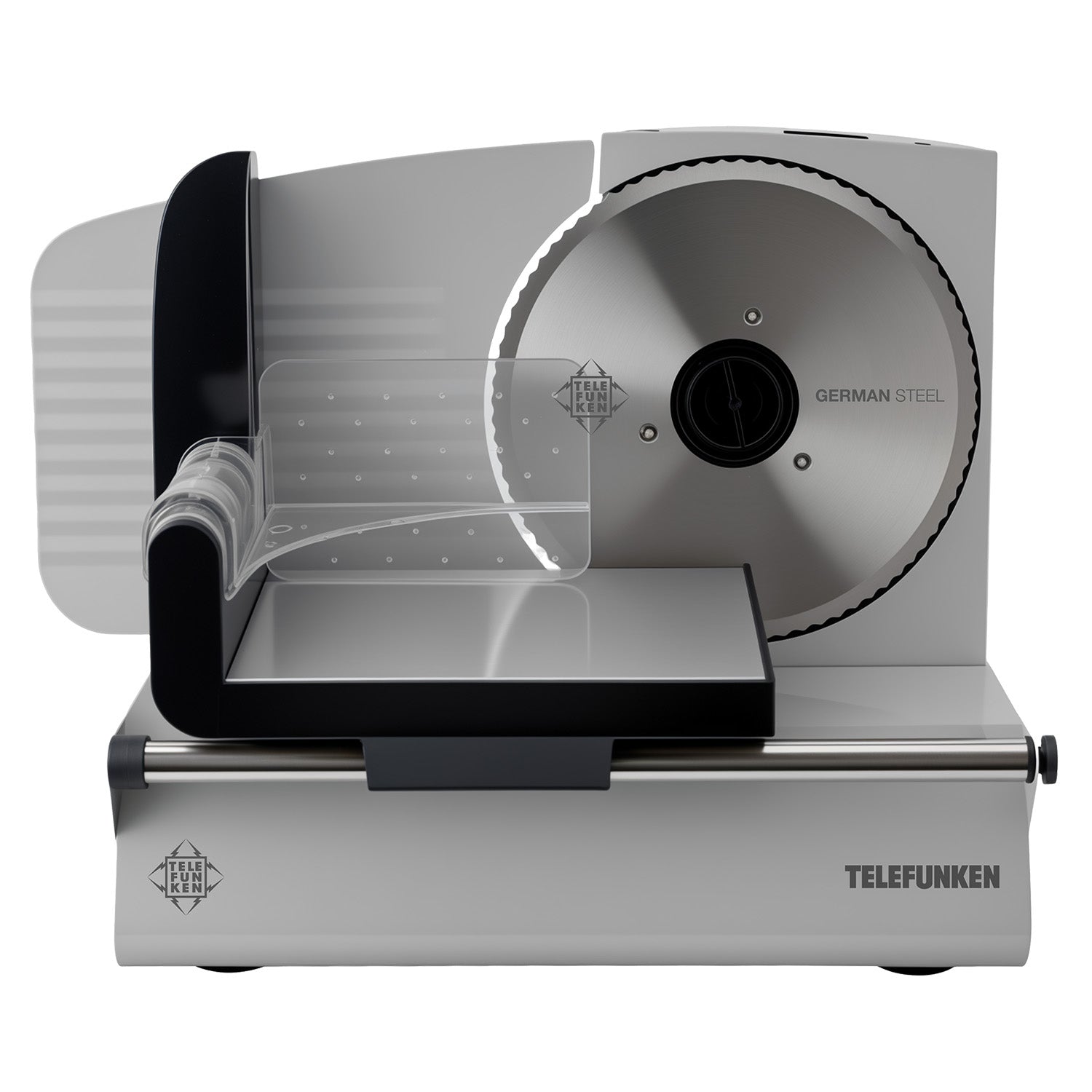 Cortadora de Fiambre Eléctrica Telefunken 200W Cuchilla 19 cm Acero Inoxidable Rebanadora Gris