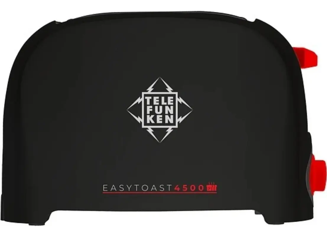 Tostador Eléctrico Telefunken EasyToast 4500 900W Negro con Rojo 2 Ranuras - Imagen 4