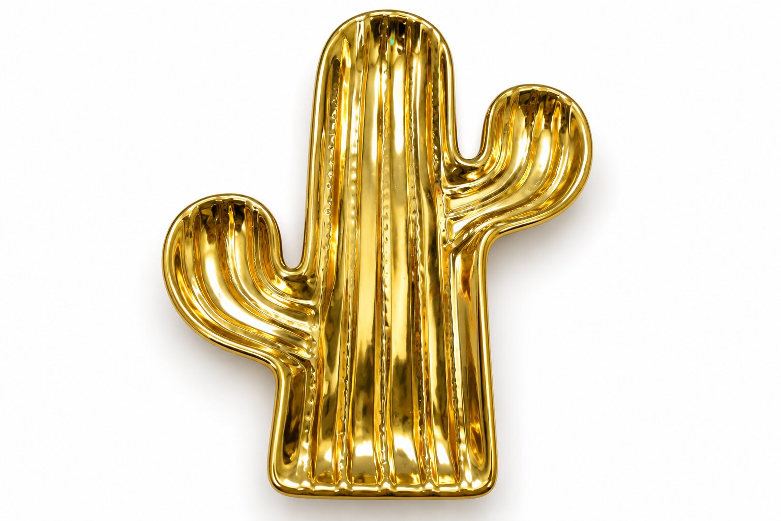 Bandeja Decorativa Cactus de Cerámica con Acabado Brillante - Imagen 2