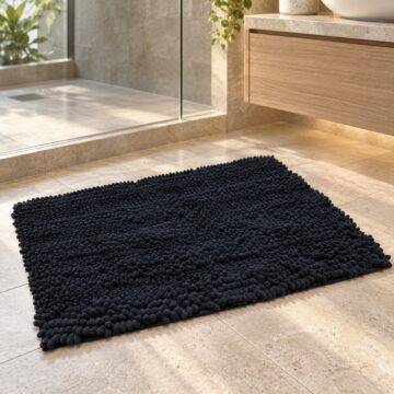 Alfombra de baño de chenille 45 × 70 cm absorbente y antideslizante